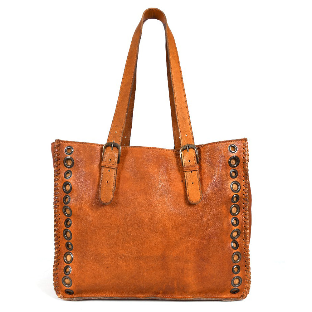 Never Mind Nmbgr109Tan Tote Vintage Handmade Genuine Cowhide Leather Women Bag Western Handbag Purse