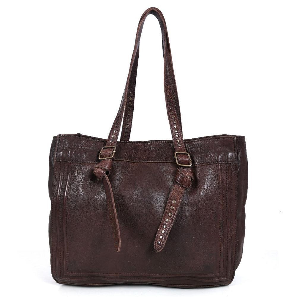 Never Mind Nmbgr111Db Tote Vintage Handmade Genuine Cowhide Leather Women Bag Western Handbag Purse