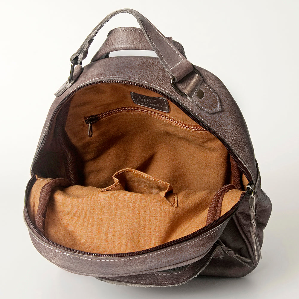 Never Mind Nmbg119H Backpack Vintage Handmade Genuine Cowhide Leather Women Bag Western Handbag Purse