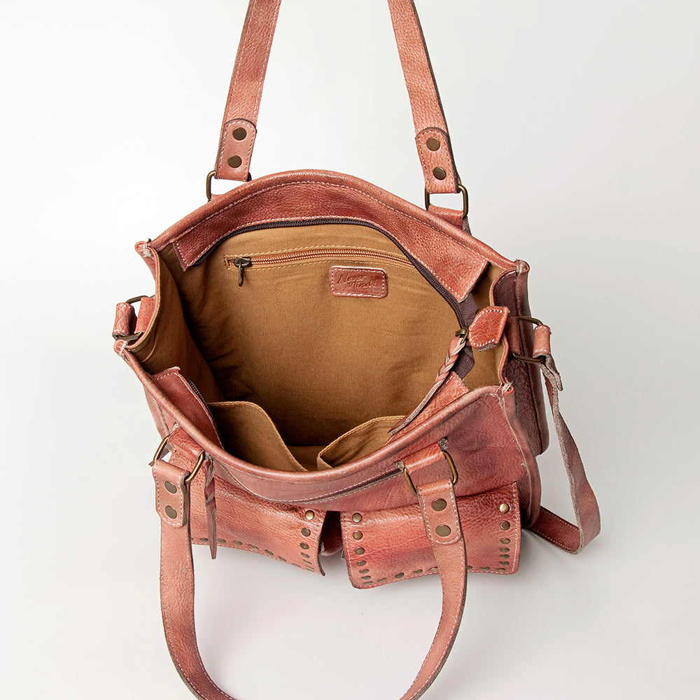 Never Mind Nmbg111E Tote Vintage Handmade Genuine Cowhide Leather Women Bag Western Handbag Purse