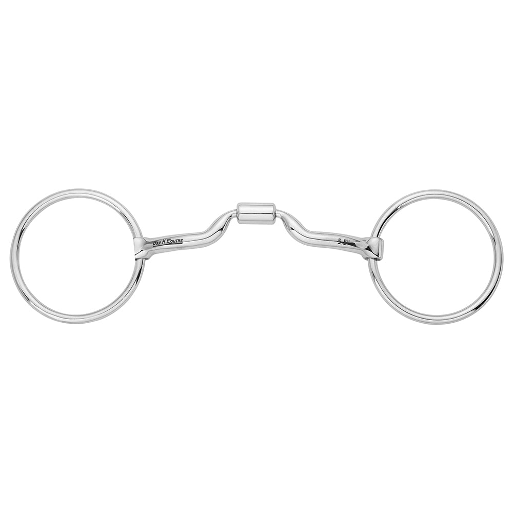 BAR H EQUINE Loose Ring Snaffle with Low Port Comfort Mouthpiece