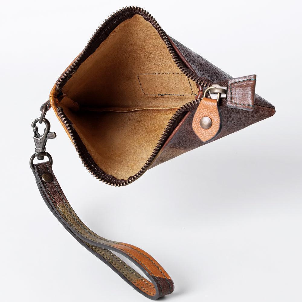 Never Mind Nmbgz114A Wristlet Vintage Handmade Genuine Cowhide Leather Women Bag Western Handbag Purse