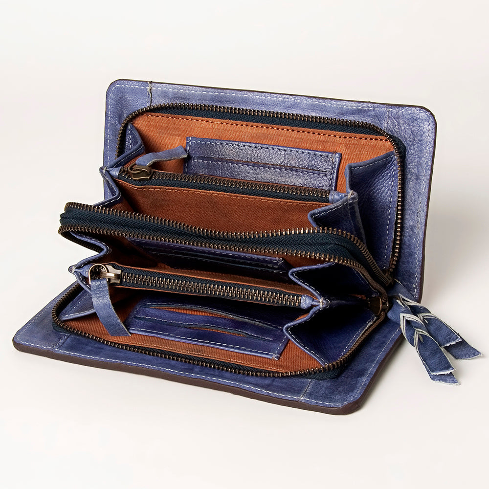 American Darling ADBGZ626 Wallet Hand Tooled Genuine Leather Women Bag Western Handbag Purse