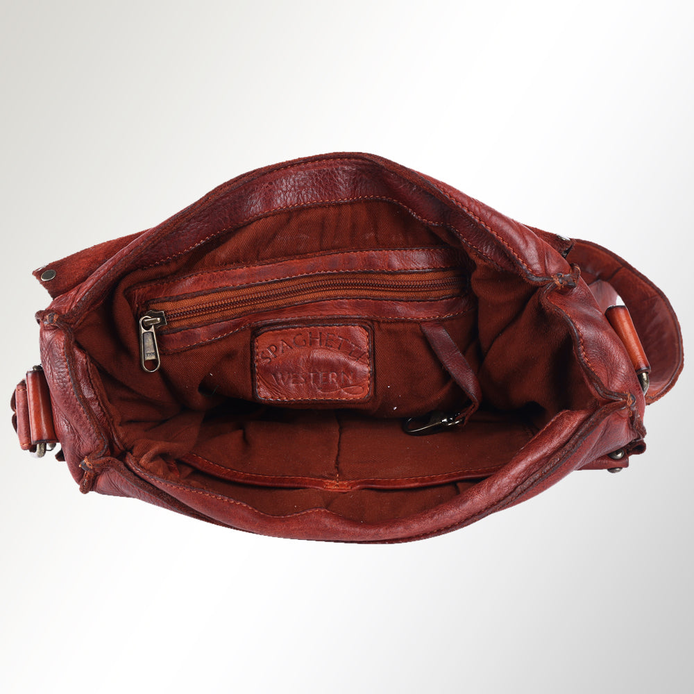 Spaghetti Western Swc157Bcg Cross Body I Vintage Handmade Drum Dyed Genuine European Cowhide Leather Women Bag Western Handbag Purse