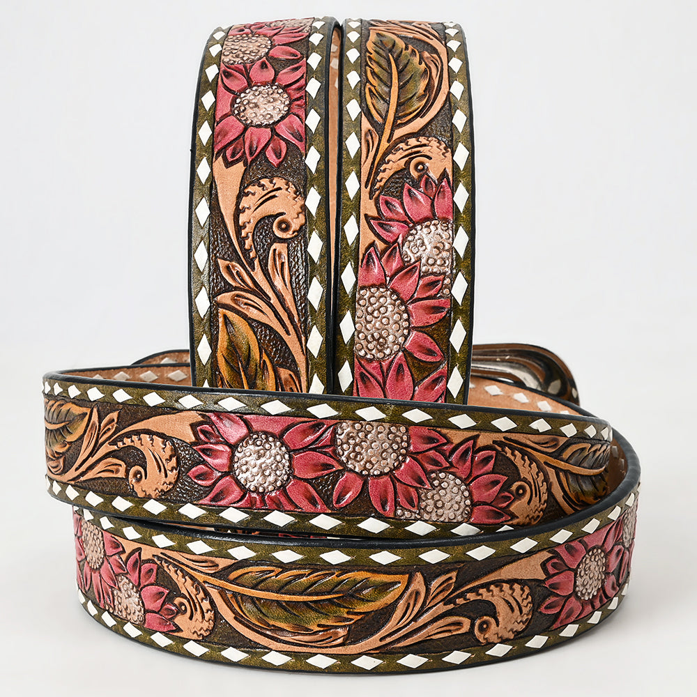 American Darling Beautifully Hand Tooled Genuine American Leather Belt Men and  Women