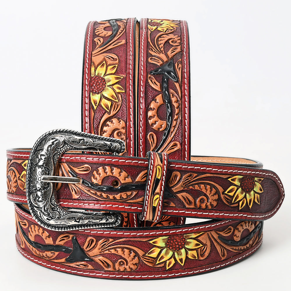 American Darling Beautifully Hand Tooled Genuine American Leather Belt Men and  Women