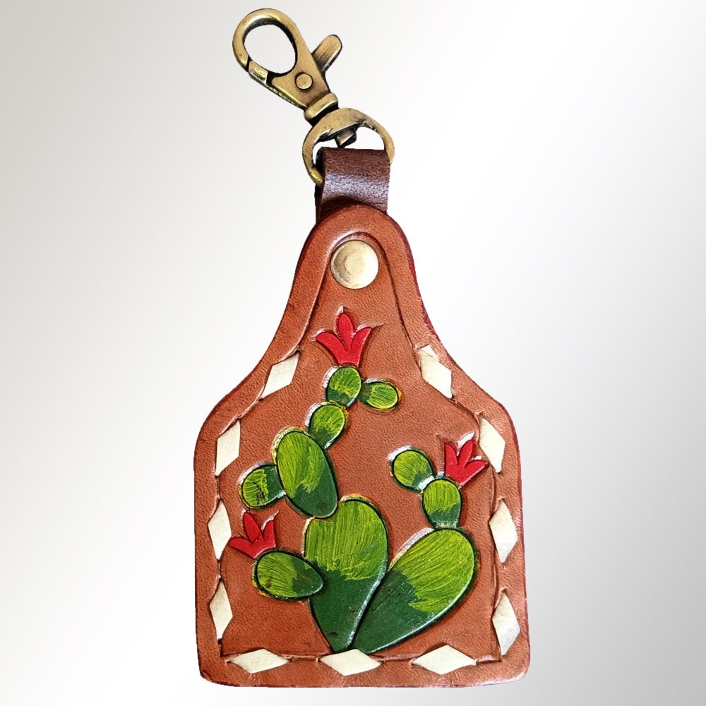 American Darling ADKRX111 Hand Tooled Carved Genuine Leather Keyring