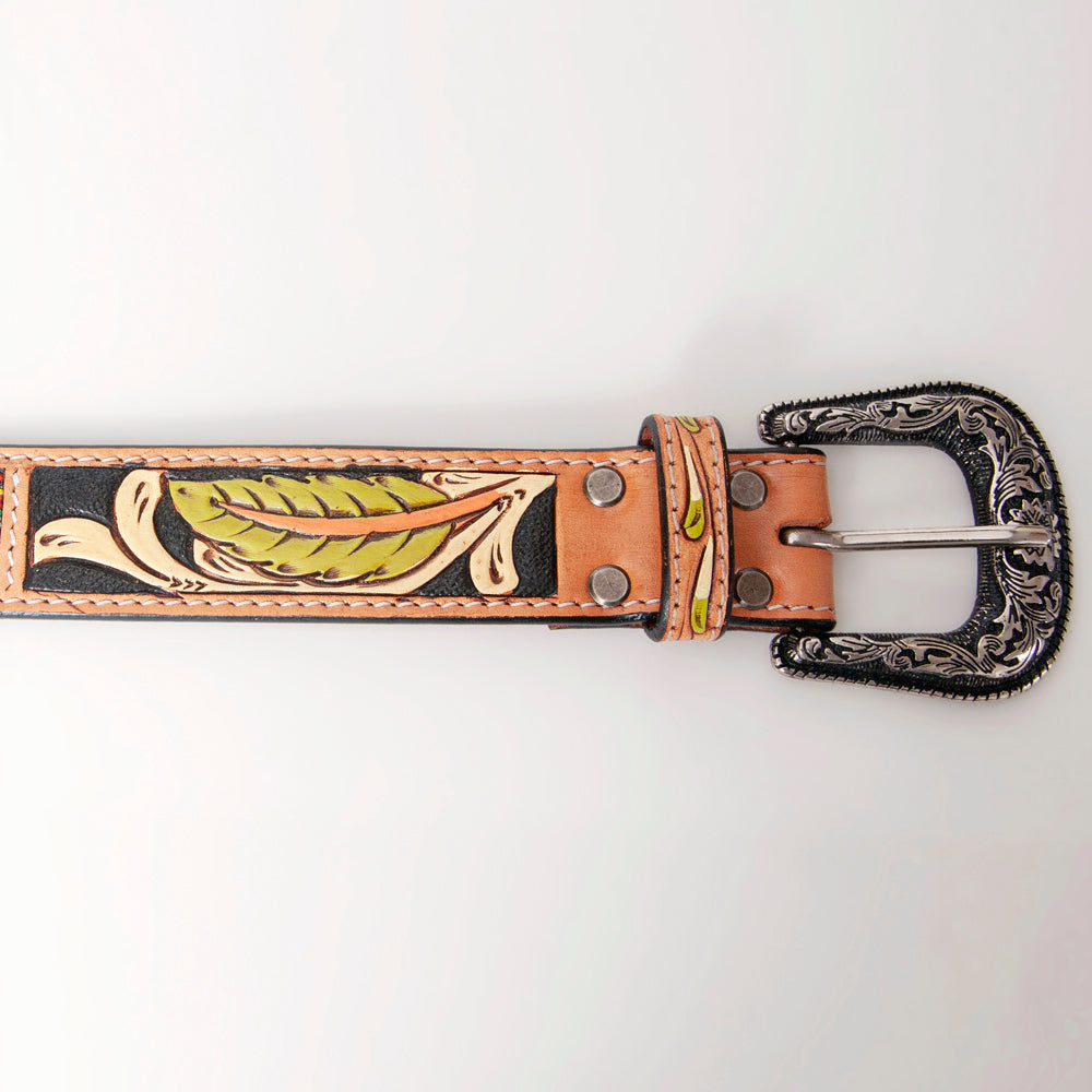 American Darling ADBLF145-L Beautifully Hand Tooled Genuine American Leather Belt Men and Women Beaded