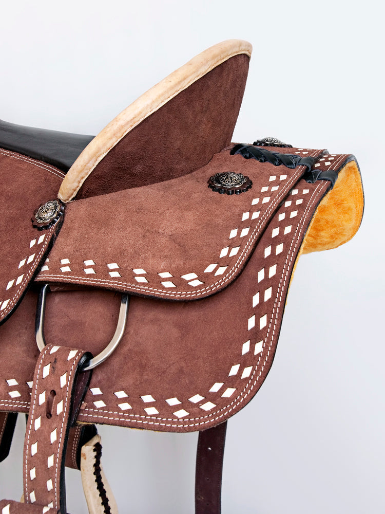 Comfytack Western Horse Saddle Genuine Leather Trail Roping Ranch Tack Set