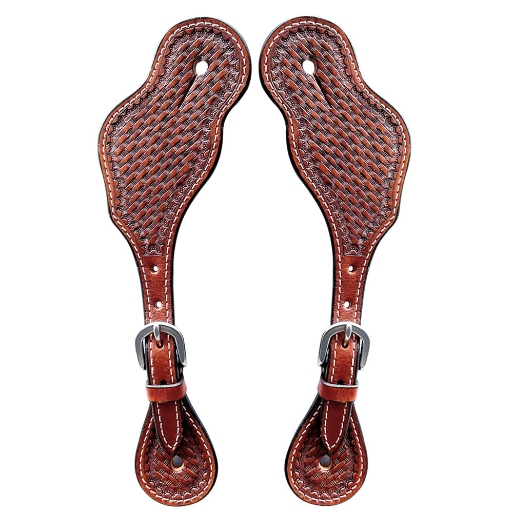 Bar H Equine Leather Spurs Straps for Adults - Western Womens Spur Straps for Horse Riding, Barrel Racing, Show, and Rodeo