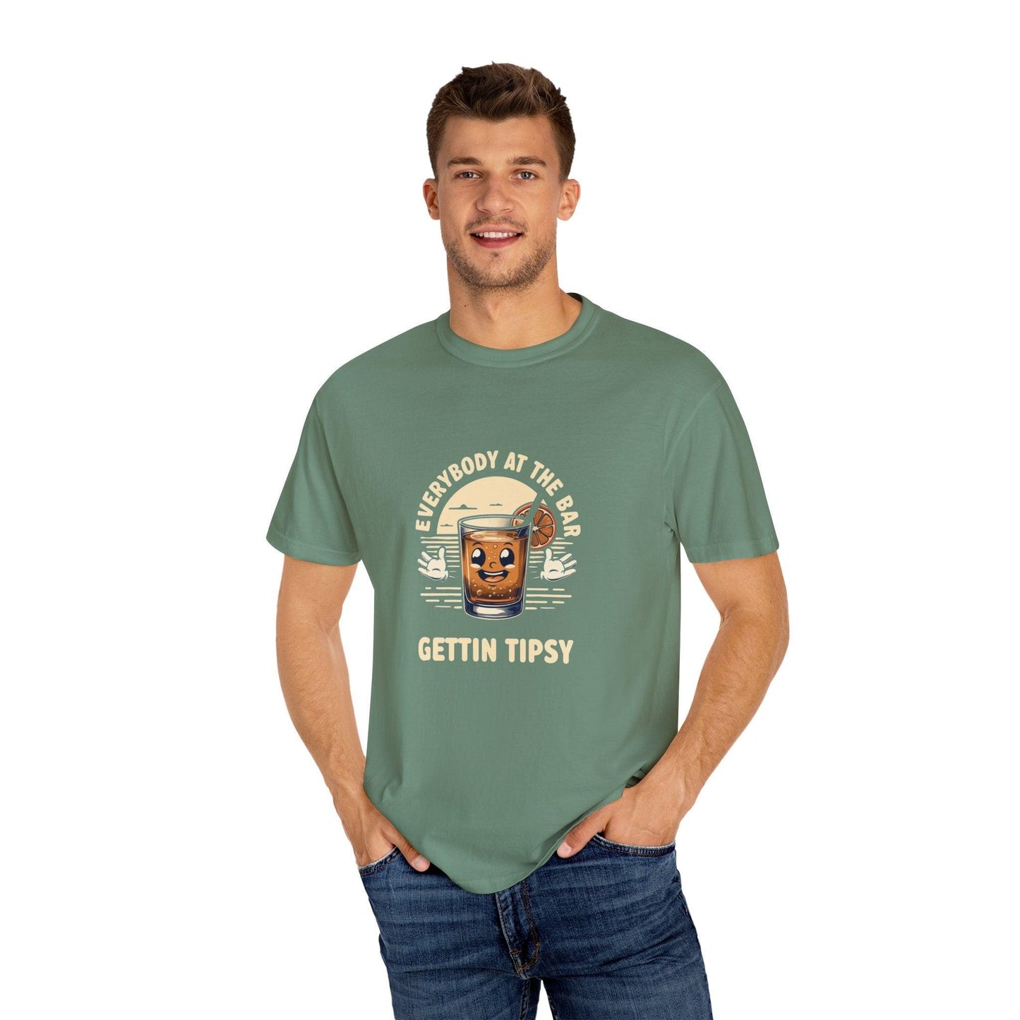 Everybody at the Bar Gettin Tipsy Unisex Garment-Dyed T-Shirt