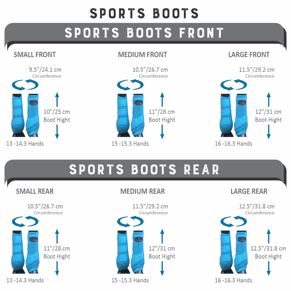 HILASON L M S Horse Front Rear Hind Leg Sport Boot 2 Pack | 4 Pack | Horse Leg Boots
