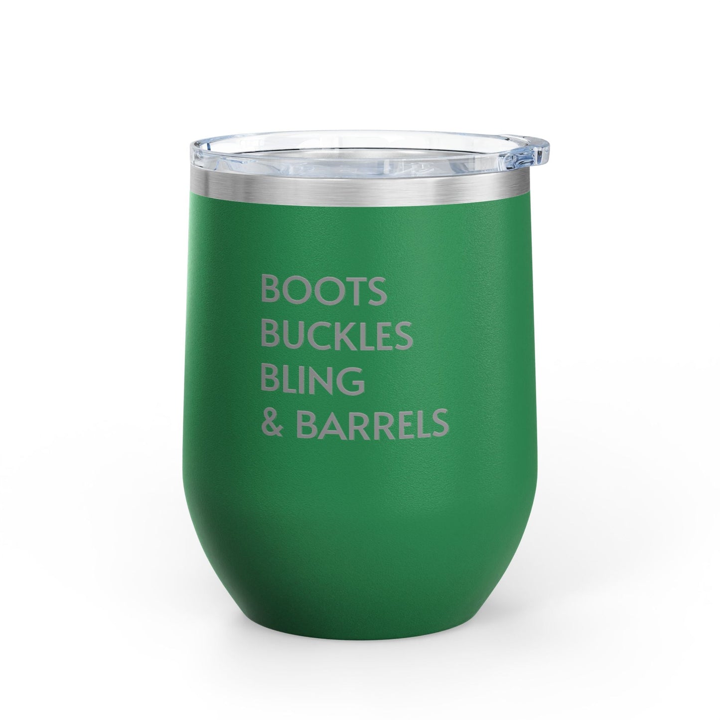 Wine Tumbler, 12oz - Boots/Buckles/Bling