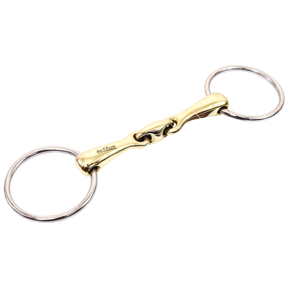 Bar H Equine Eggbutt O Ring French Link Snaffle Brass Mouth Bit|Bits for Horses|Horse Bit |horse bits|snaffle bits for horses|horse bits and bridles