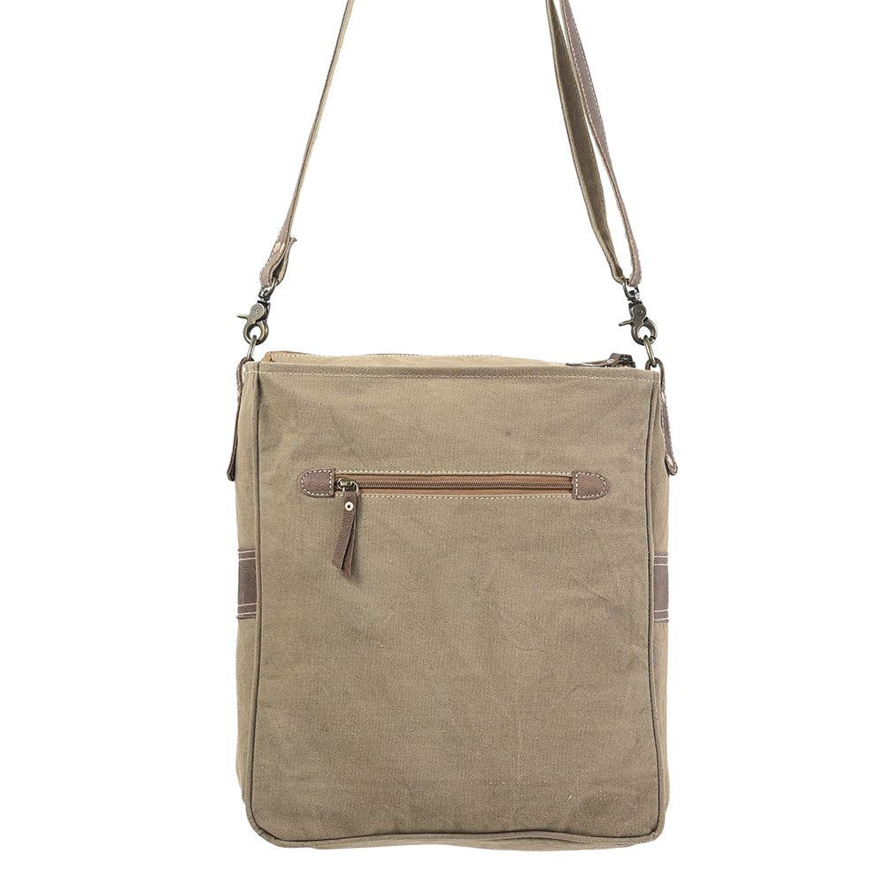 OHLAY MESSENGER Upcycled Wool Upcycled Canvas Genuine Leather women bag western handbag purse
