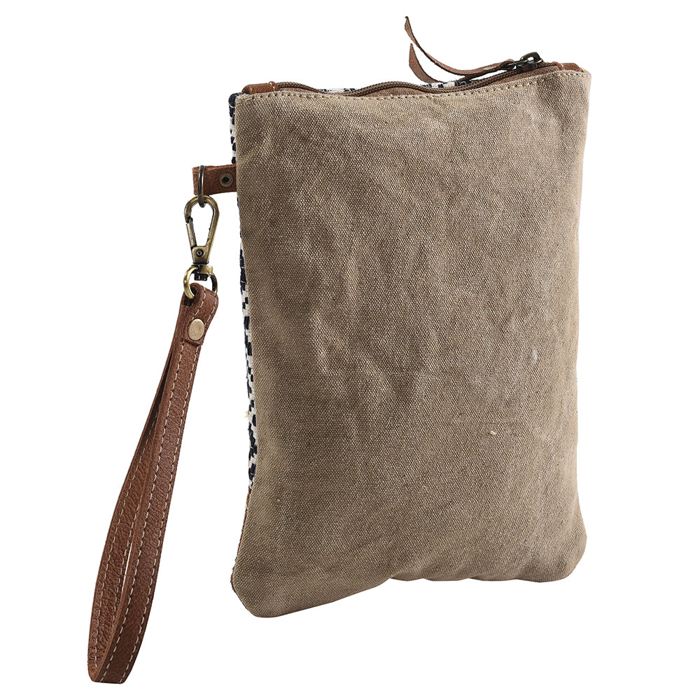OHLAY WRISTLET Upcycled Wool Upcycled Canvas Genuine Leather women bag western handbag purse