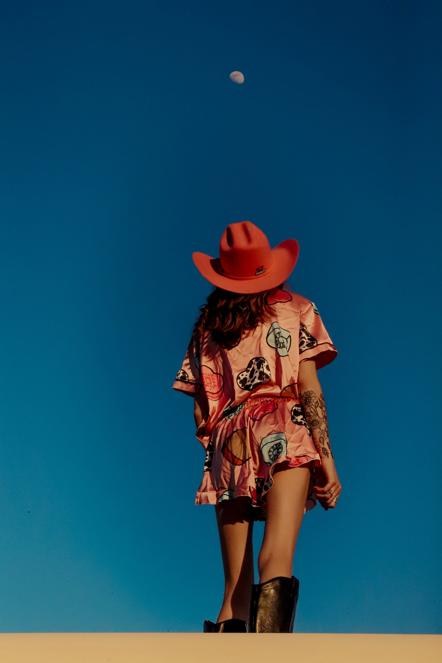 Cowboy Candy Heart Silky Pajama Sets