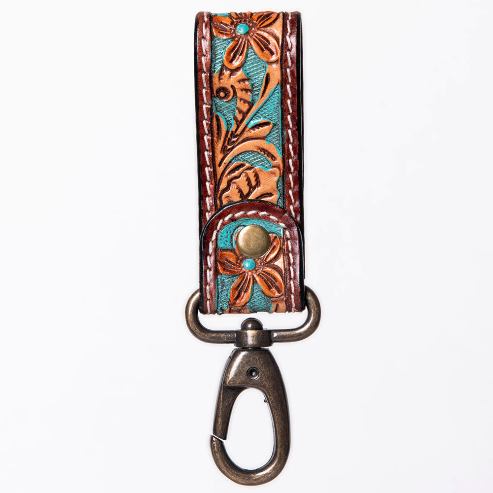 American Darling ADKR210K Hand Tooled Carved Genuine Leather Keyring