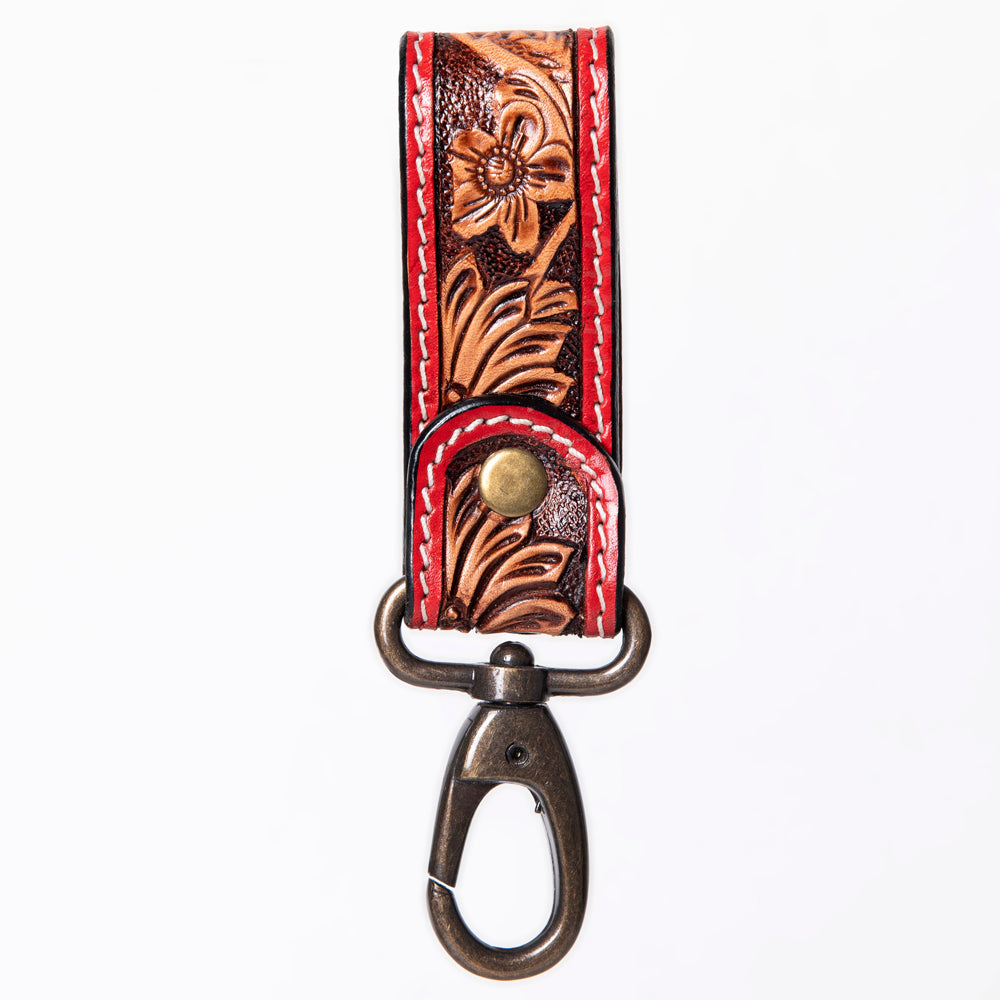 American Darling ADKR210O Hand Tooled Carved Genuine Leather Keyring