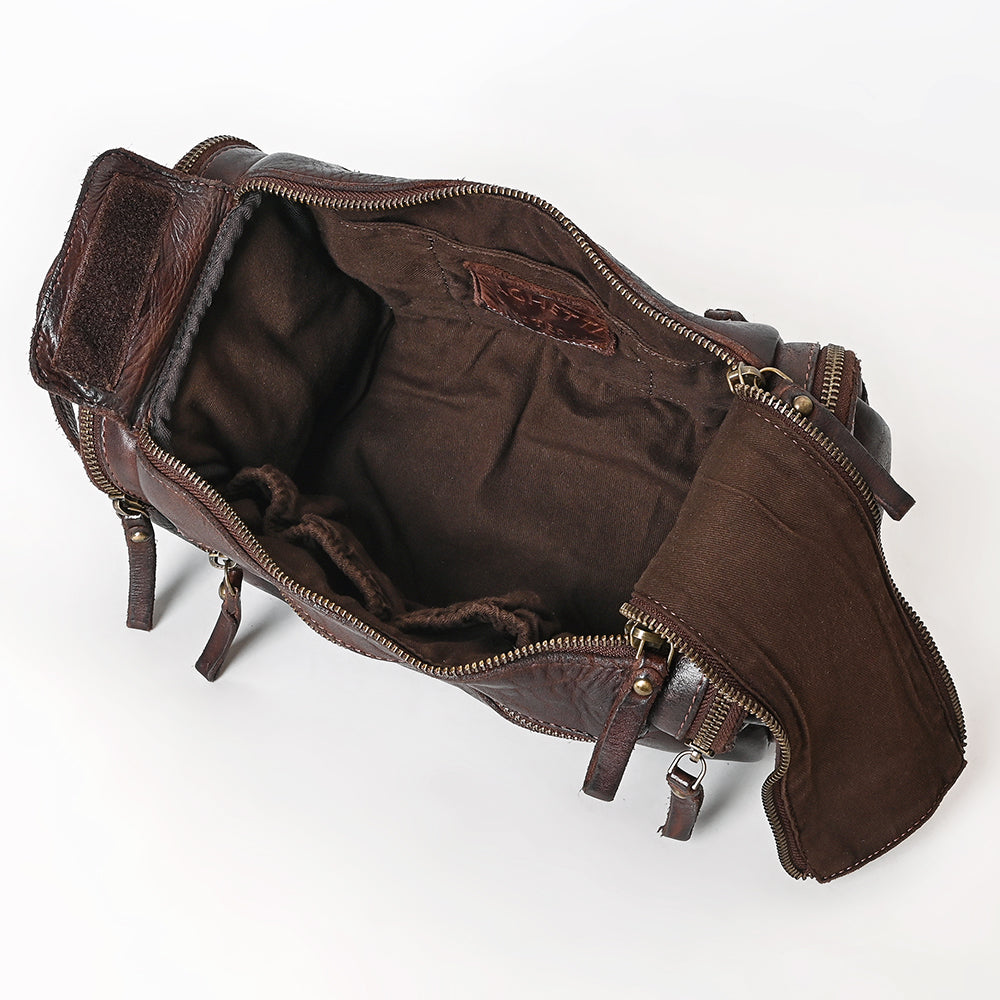 Spaghetti Western Swc400Brn Duffel Vintage Handmade Drum Dyed Genuine European Cowhide Leather Women Bag Western Handbag Purse