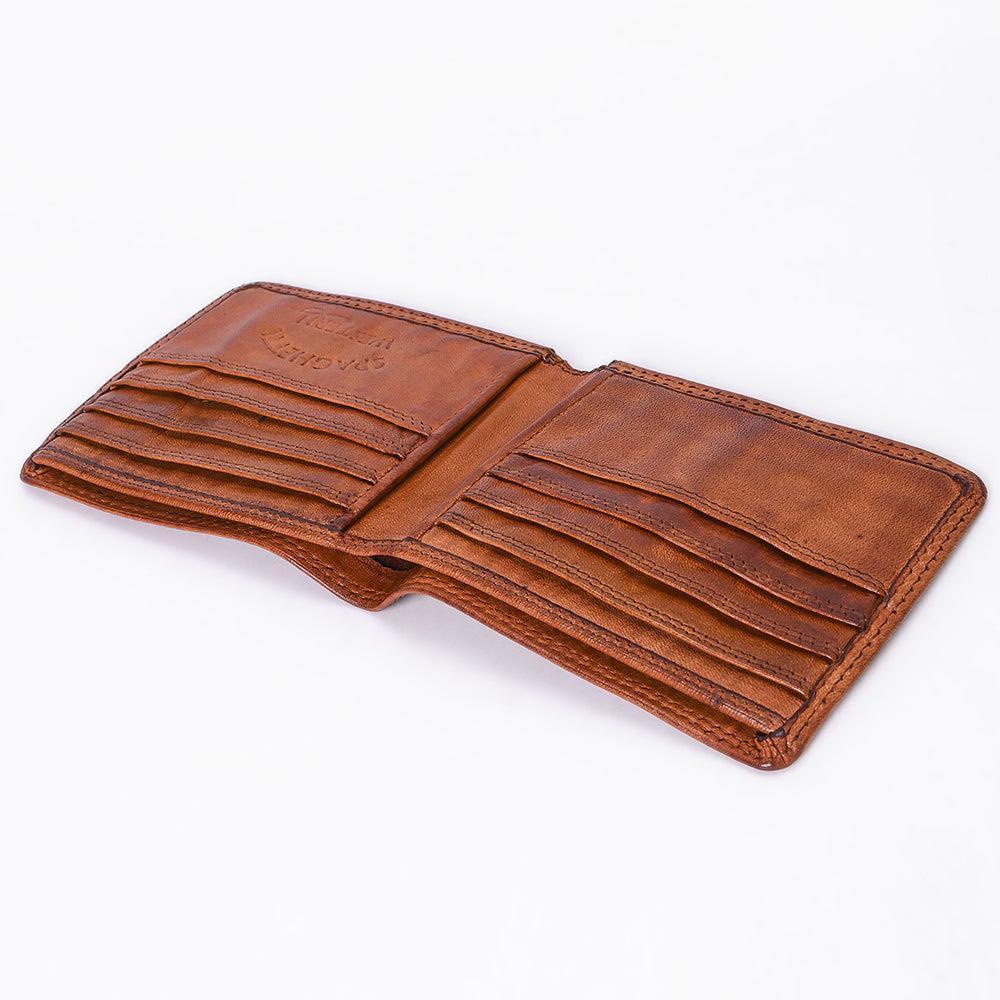Spaghetti Western Swc449Cg Wallet Vintage Handmade Drum Dyed Genuine European Cowhide Leather Women Bag Western Handbag Purse