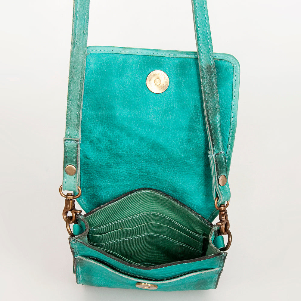 Never Mind Nmbgm134E Cell Phone Holder Vintage Handmade Genuine Cowhide Leather Women Bag Western Handbag Purse
