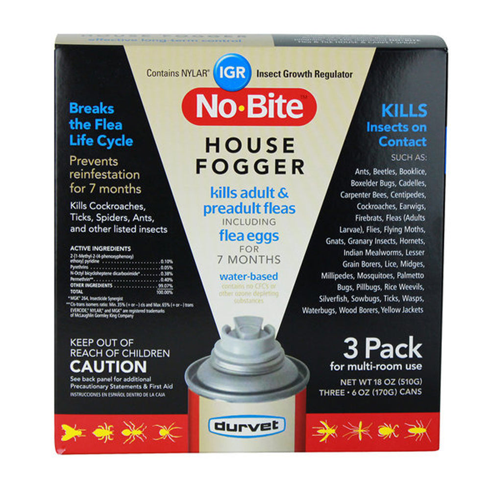 Durvet No Bite Igr House Fogger Kill Flea Eggs Spray Pack Of 3