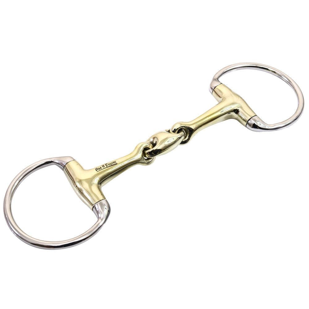 Bar H Equine Eggbutt D Ring French Link Snaffle Brass Mouth Bit Stainless Steel