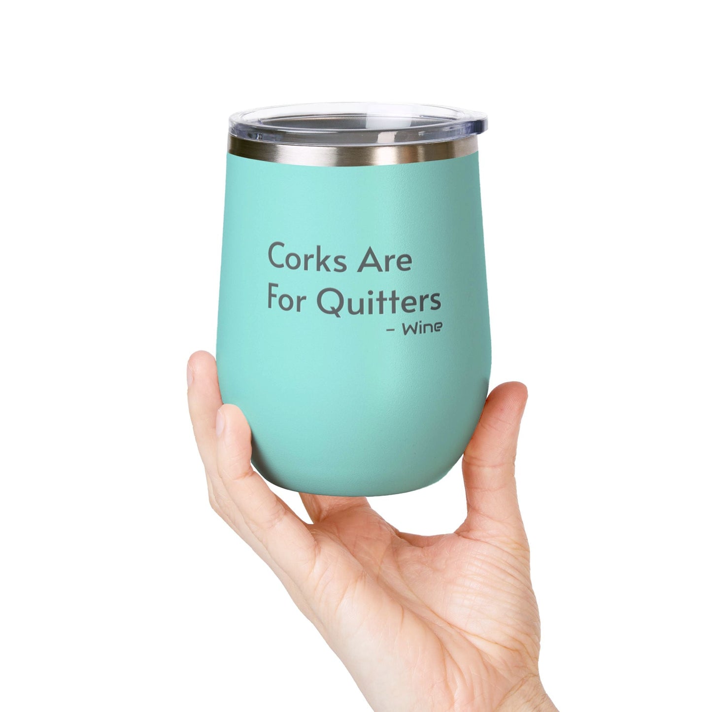 Wine Tumbler, 12oz - Corks/Quitters - Pastels