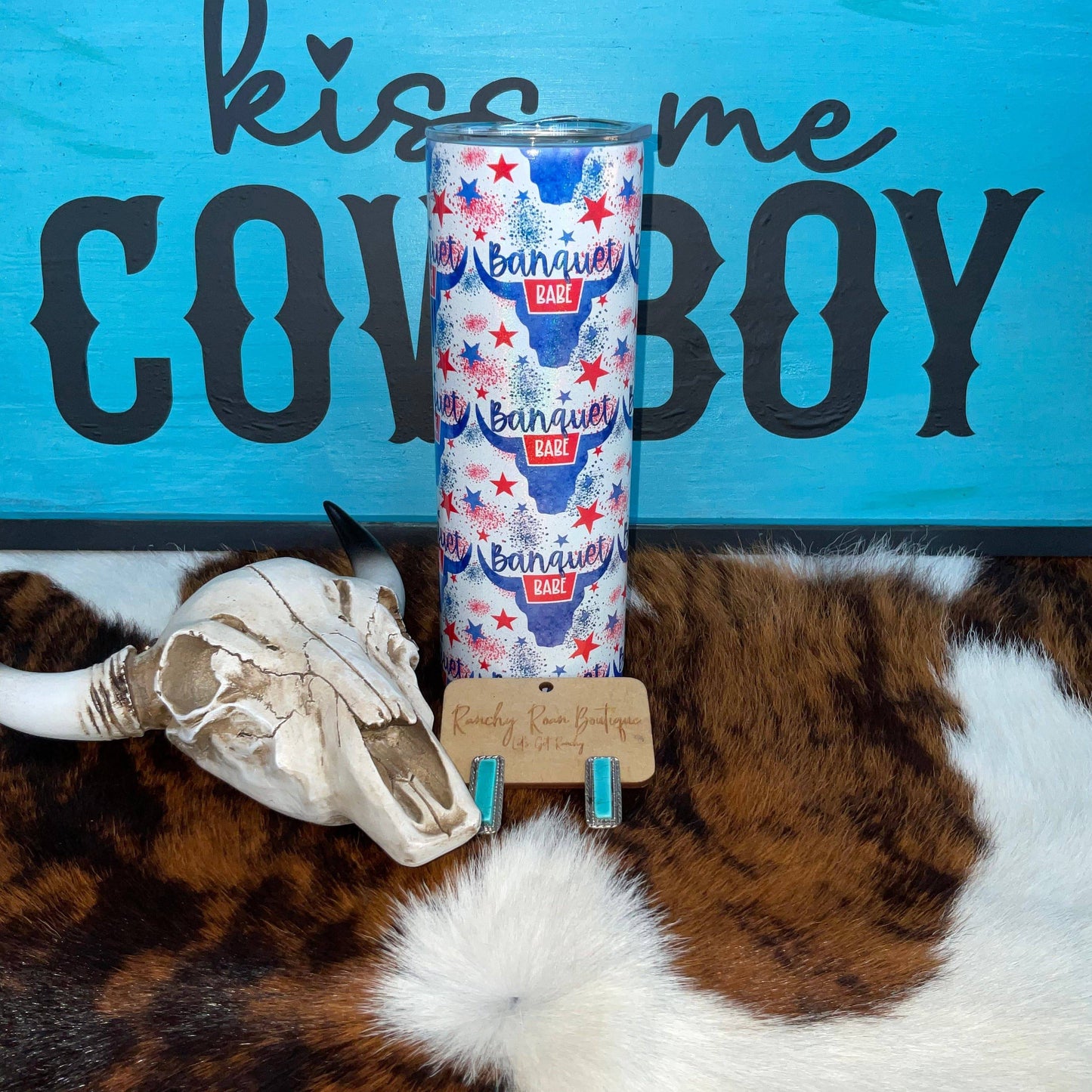 Banquet Babe American 20oz Shimmer Skinny Tumbler