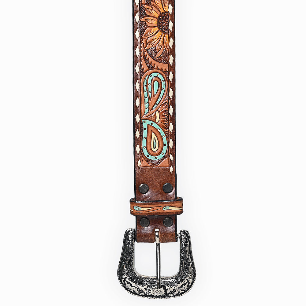 Beautifully Hand Tooled Hand Painted Genuine American Leather Belt Men and Women