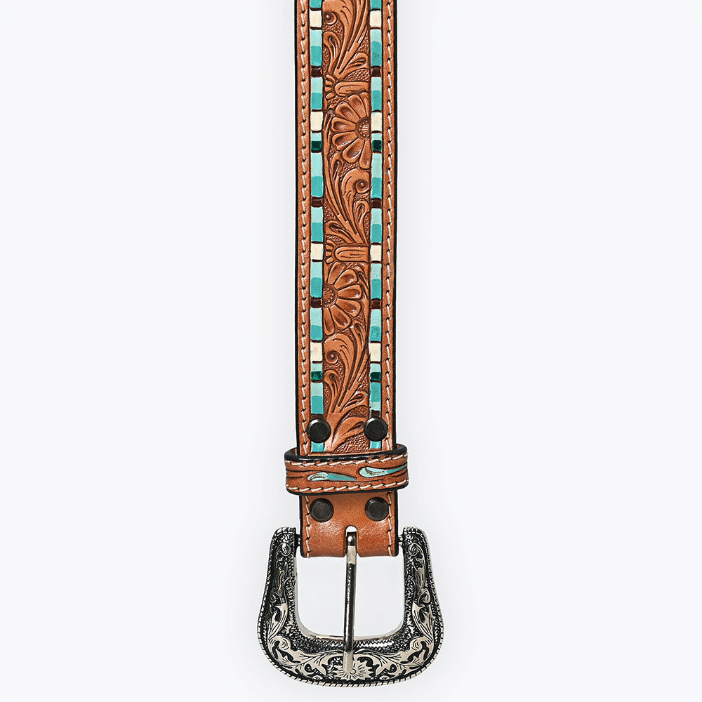 American Darling ADBLF210-L Beautifully Hand Tooled Genuine American Leather Belt Men and Women