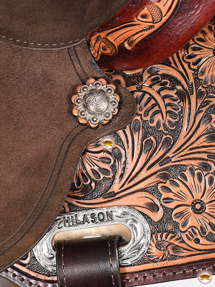Hilason Western Horse Flex Tree Barrel Trail In American Leather Saddle Brown