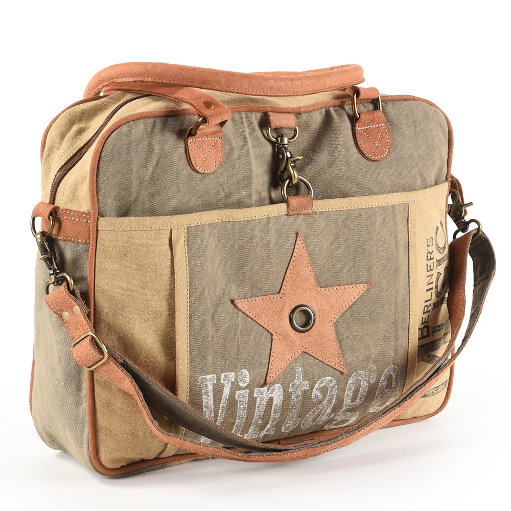 OHLAY MESSENGER Upcycled Canvas Genuine Leather women bag western handbag purse