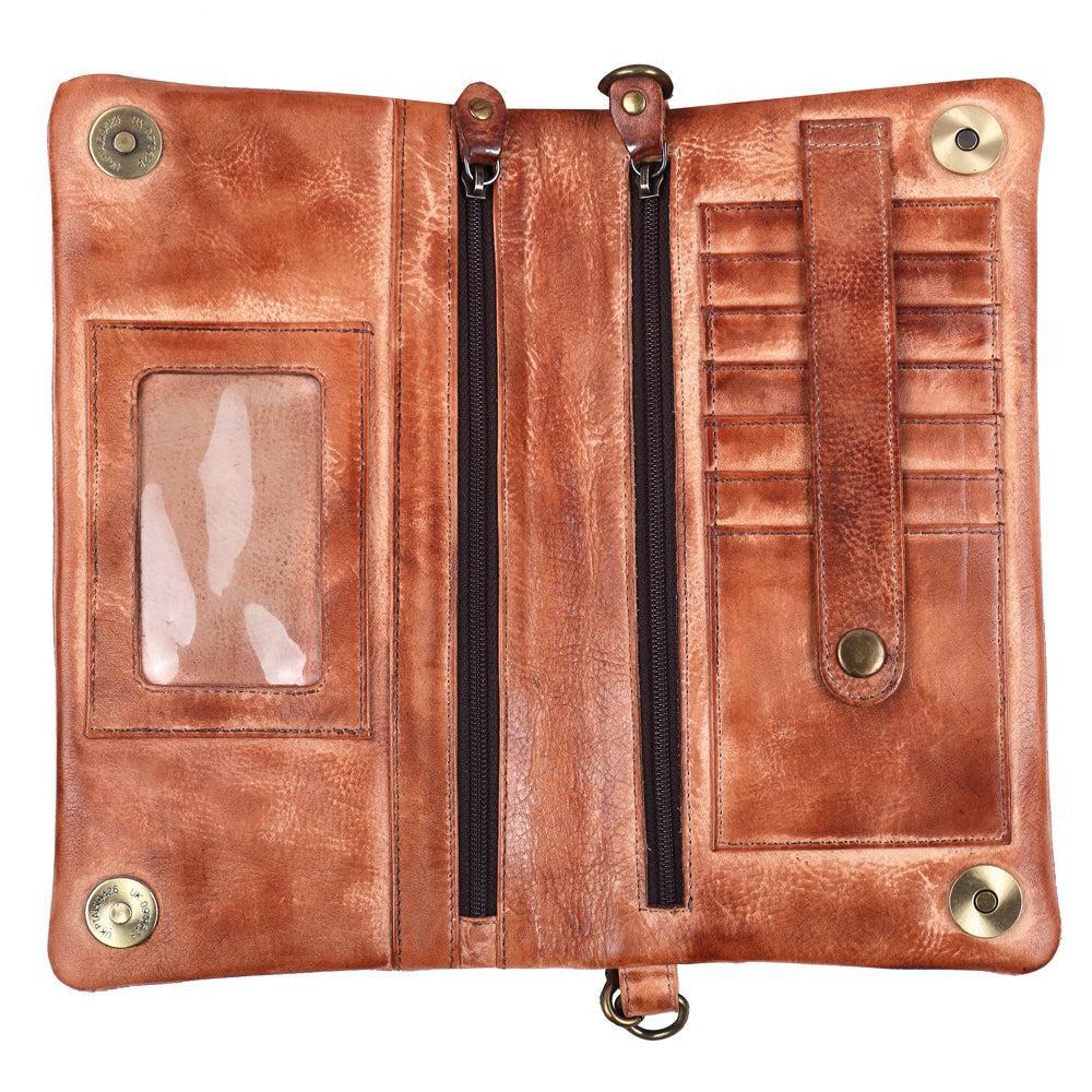 Never Mind Nmbgm140A Wallet Vintage Handmade Genuine Cowhide Leather Women Bag Western Handbag Purse