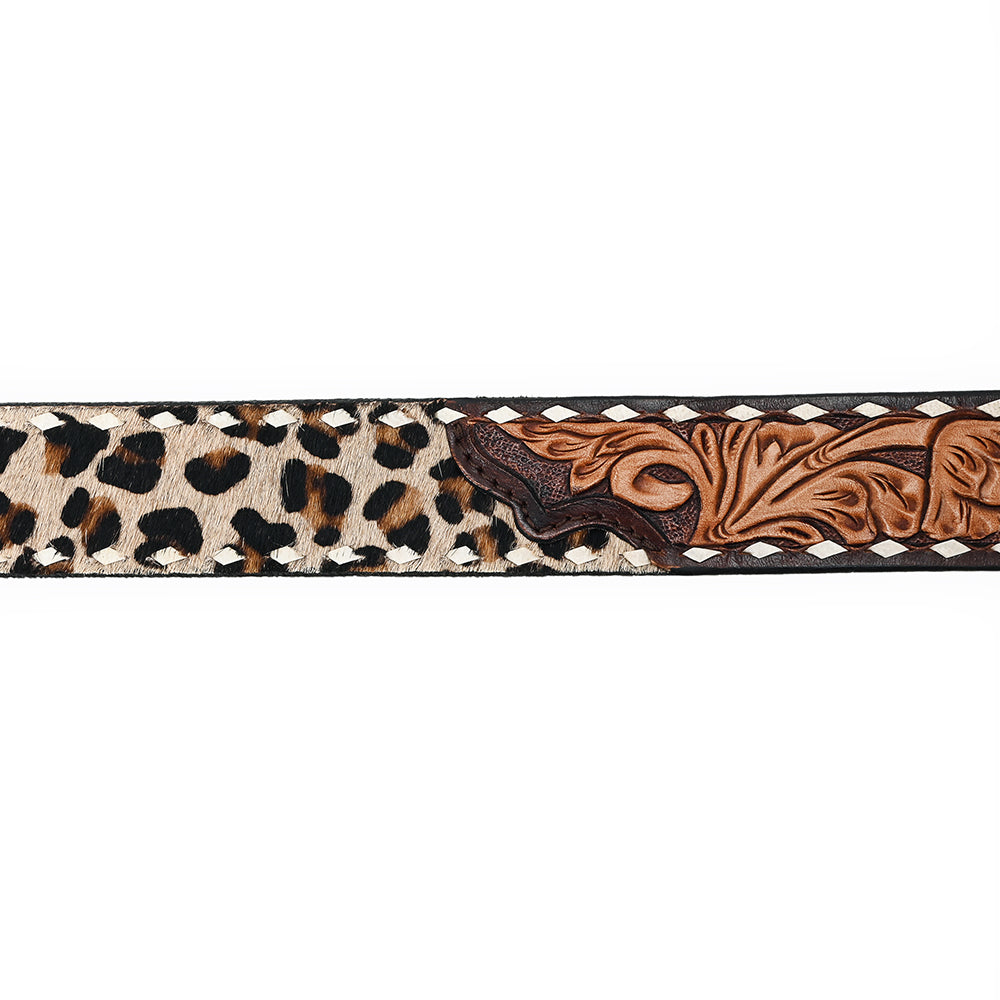 American Darling ADBLF227-L Beautifully Hand Tooled Hair-On Genuine American Leather Belt Men and Women
