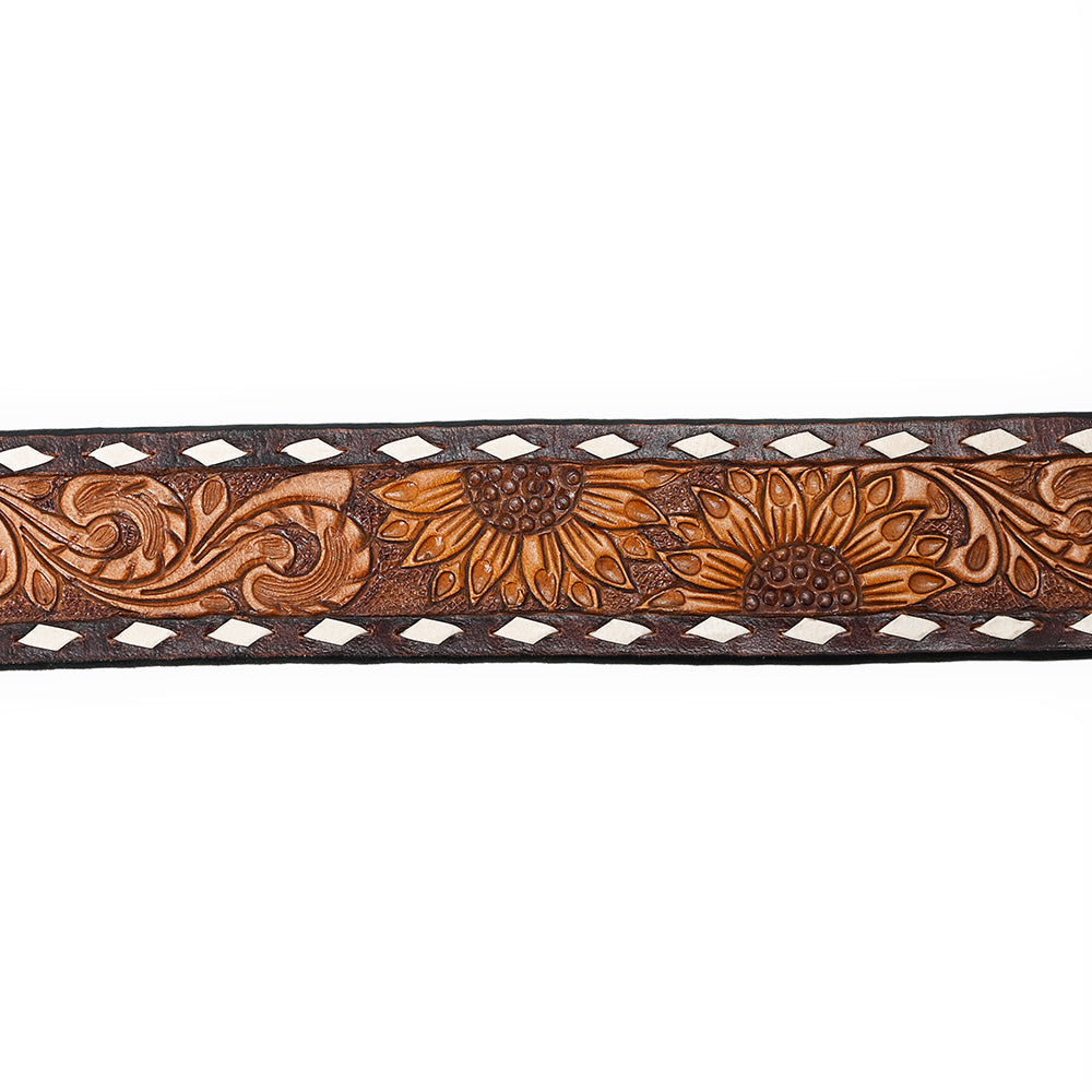 American Darling ADBLF185-L Beautifully Hand Tooled Genuine American Leather Belt Men and Women