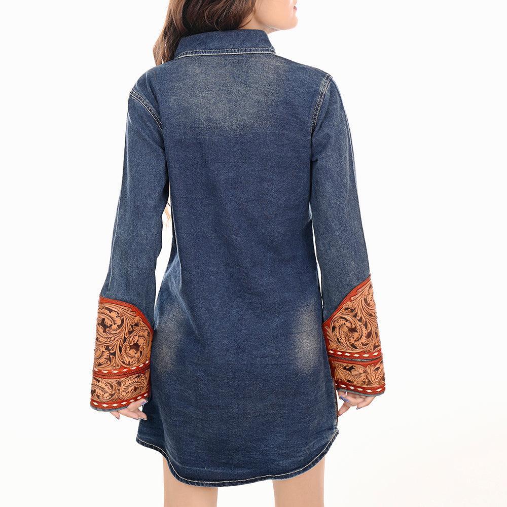 American Darling ADDR002 100% Cotton Denim Women Shirt Jacket Dress Ladies Girl Top