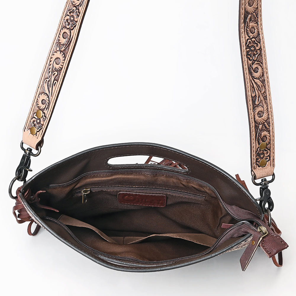 OHLAY KBG299 Clutch Hand Tooled Hair-On Genuine Leather women bag western handbag purse
