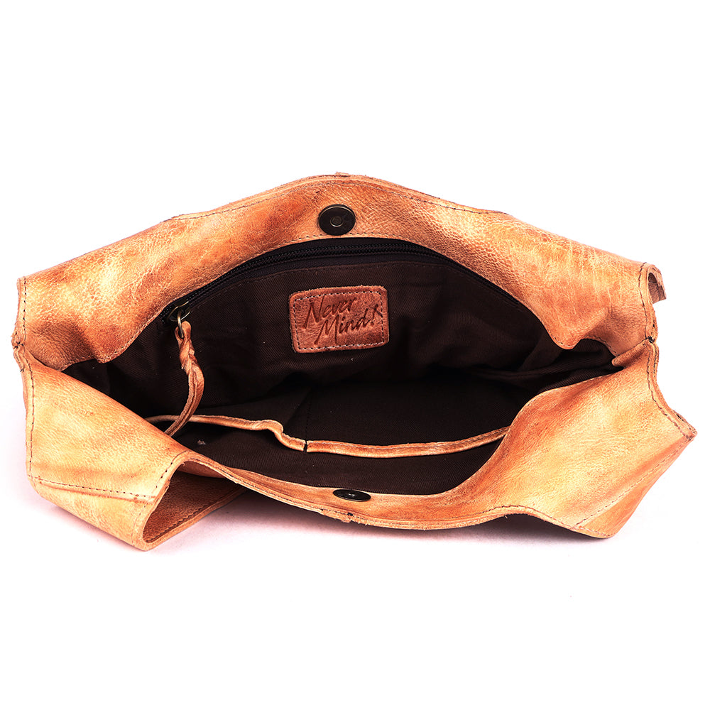 Never Mind Nmbgm138C Hobo Vintage Handmade Genuine Cowhide Leather Women Bag Western Handbag Purse