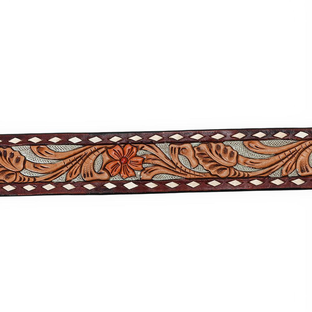 American Darling ADBLF120A-L Beautifully Hand Tooled Genuine American Leather Belt Men and Women