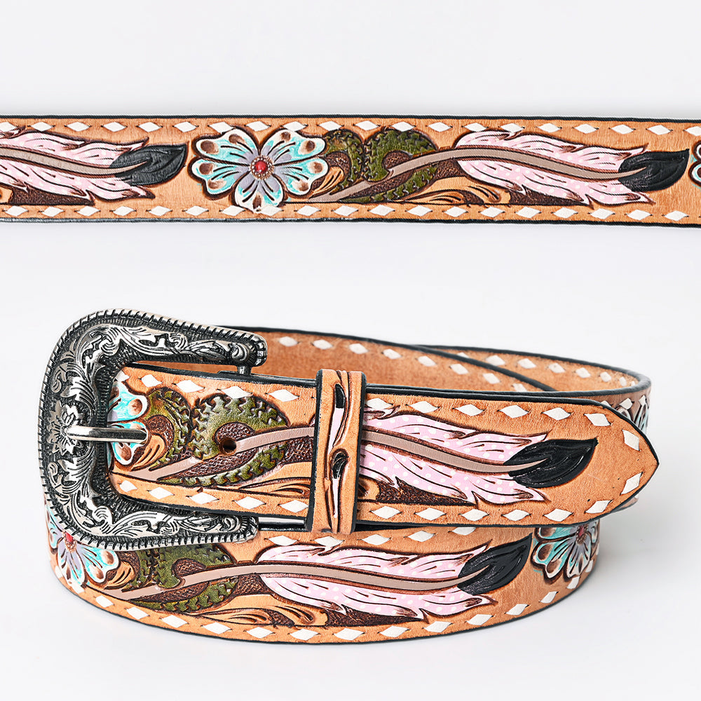 American Darling Beautifully Hand Tooled Genuine American Leather Belt Men and  Women