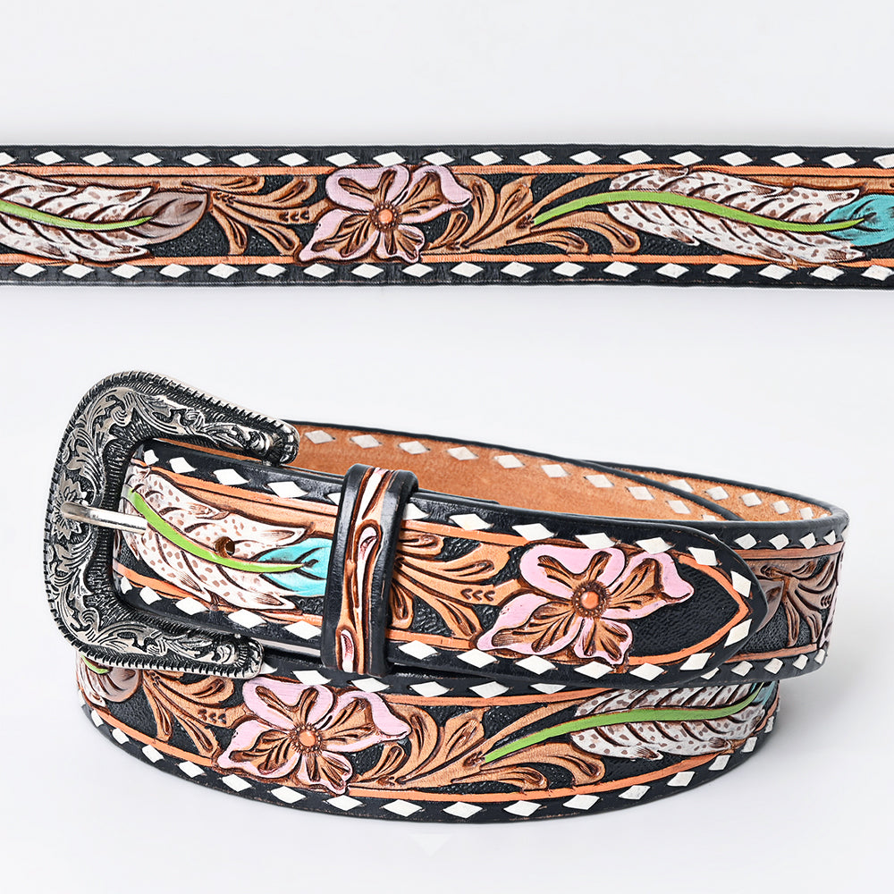 American Darling Beautifully Hand Tooled Genuine American Leather Belt Men and  Women