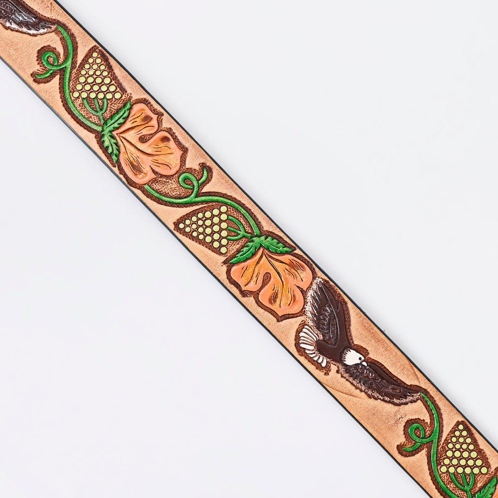 American Darling ADBLF160-L Beautifully Hand Tooled Genuine American Leather Belt Men and Women