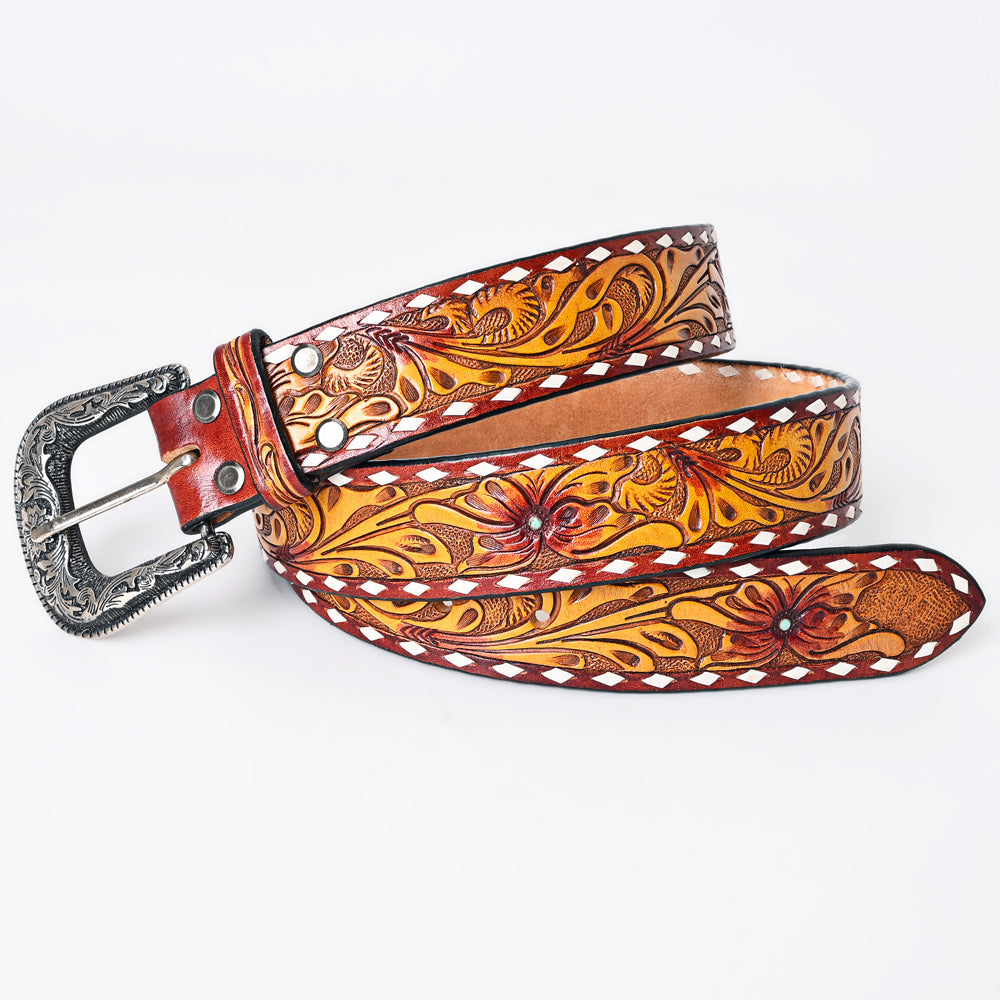 American Darling Beautifully Hand Tooled Genuine American Leather Belt Men and  Women