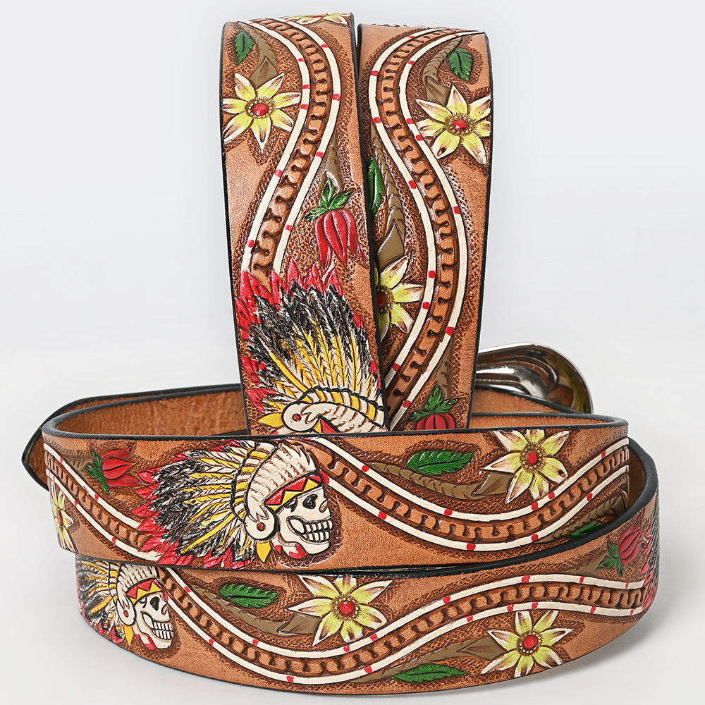 American Darling Beautifully Hand Tooled Genuine American Leather Belt Men and  Women