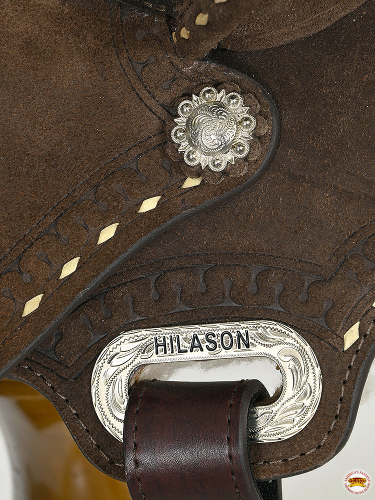 HILASON Western Horse Flex Tree Trail Barrel Racing Genuine American Leather Saddle