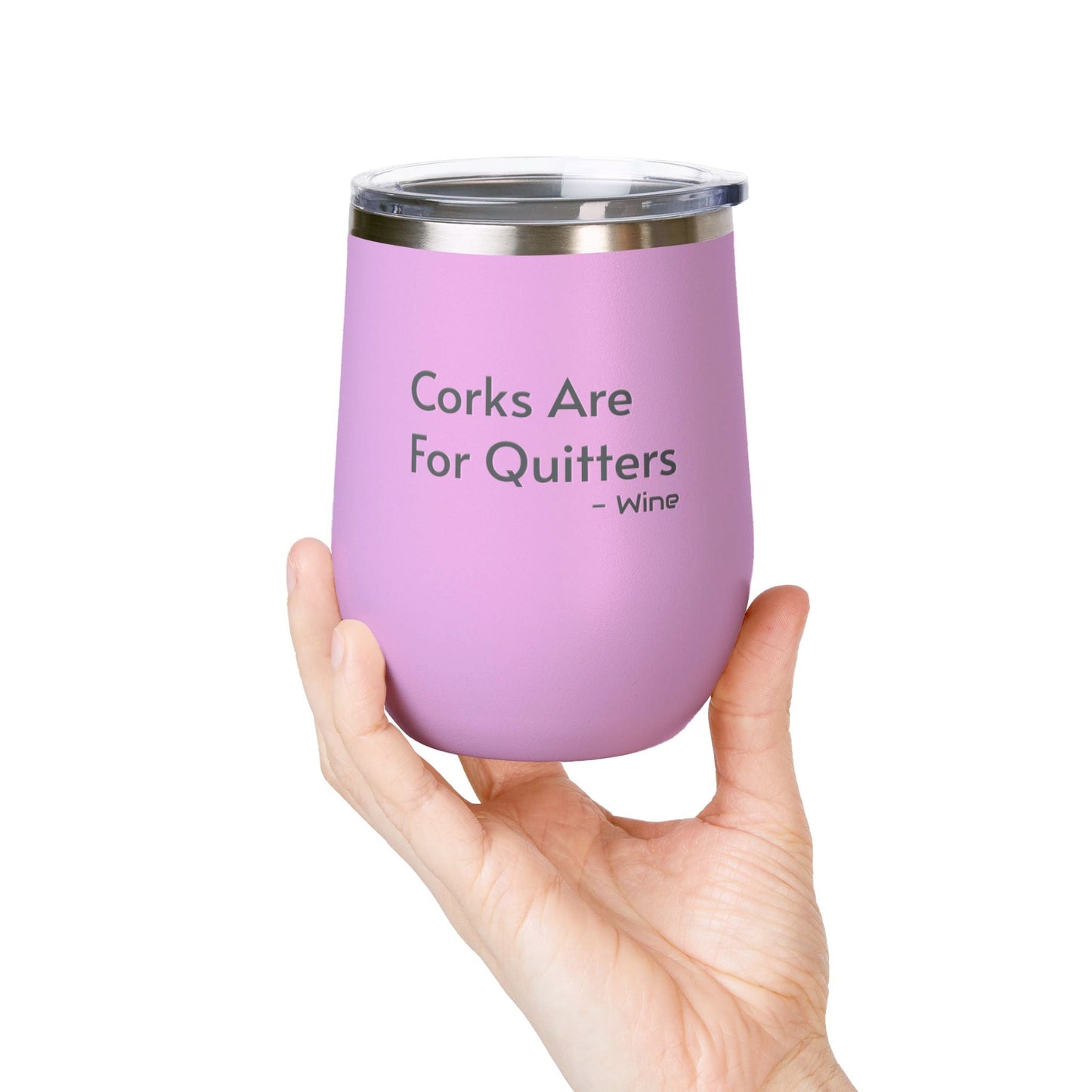 Wine Tumbler, 12oz - Corks/Quitters - Pastels