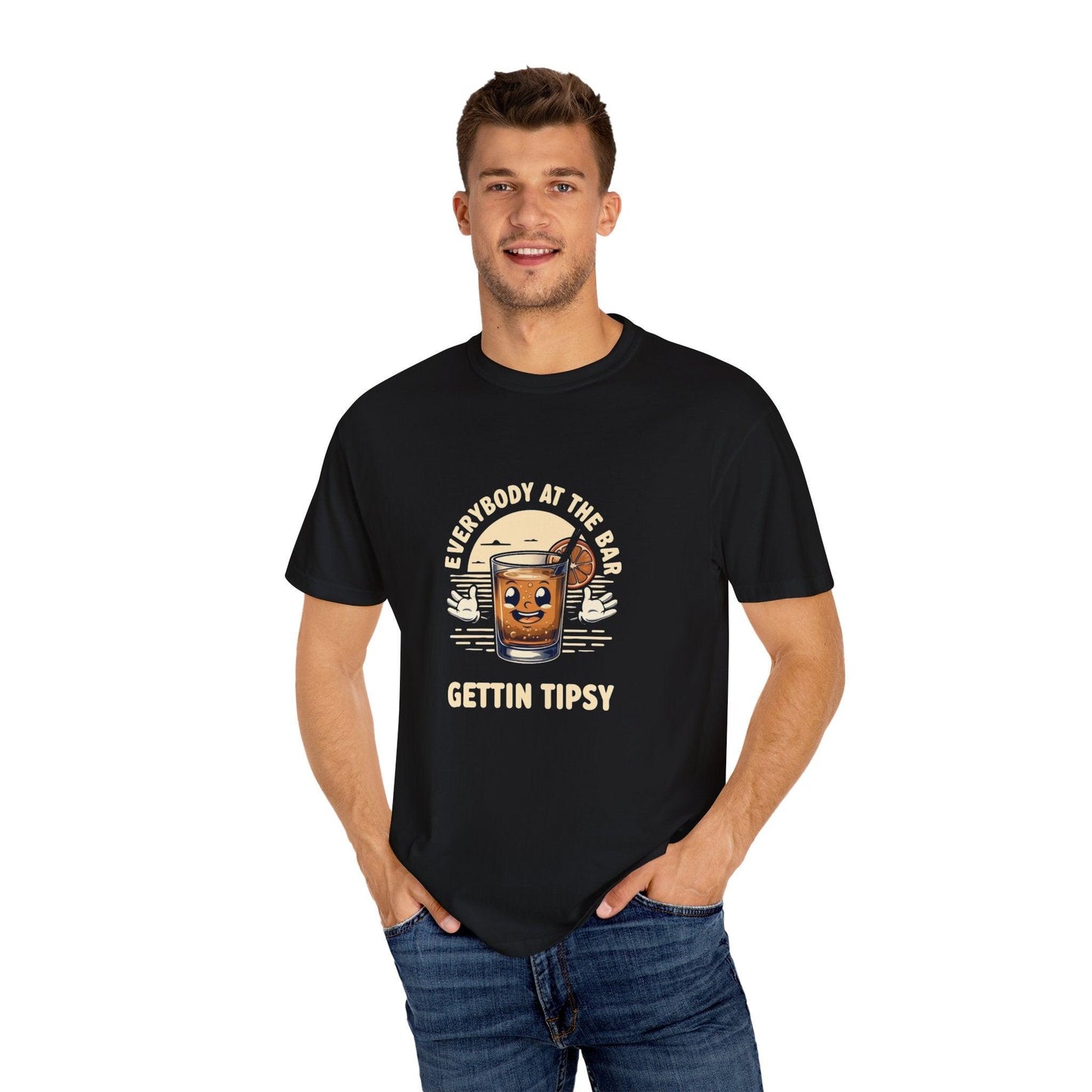 Everybody at the Bar Gettin Tipsy Unisex Garment-Dyed T-Shirt