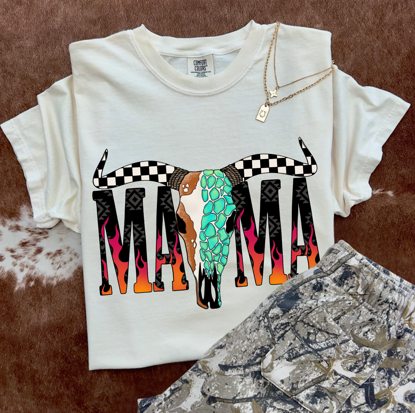Mama Turq Bull Skull Tee